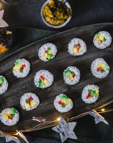 Vegan Rainbow Sushi Rolls